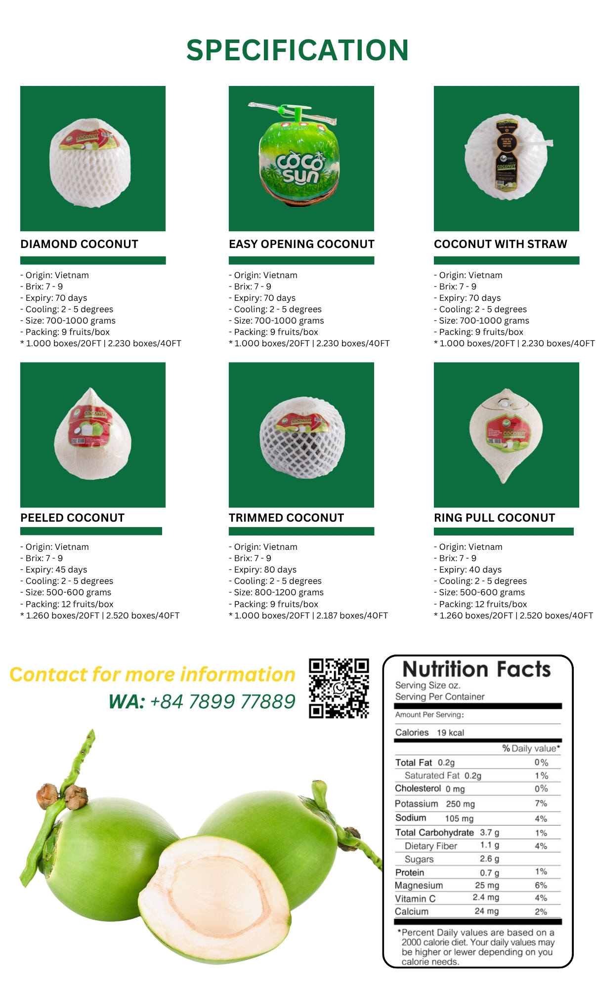 vietsunholdings products specifications